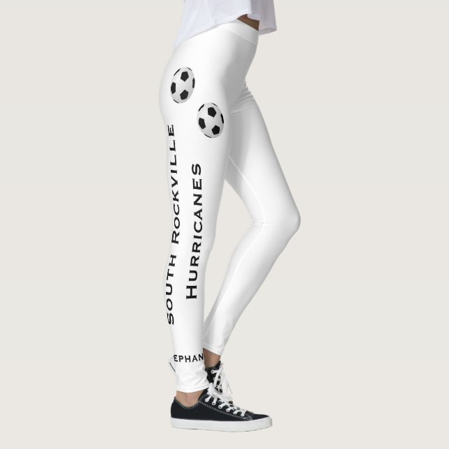 VÄLJ DIN FÄRG eller Vita fotbollsgrupp, Namn,  Leggings (Höger)