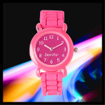 VÄLJ DIN FÄRG, Namn, KUNSKAPS Rosa Wrist Armbandsur<br><div class="desc">Den här roligten barn vrider ur klockan med ett rosa silikonband kan anpassas som du vill. Du kan välja Ditt EGET FÄRG för att ersätta den djupa rosan på ansikte och du kan göra texten spelar ingen roll om du vill. Eller behålla min rosa och vita design. Alla Höger förbehållna...</div>