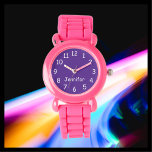 VÄLJ DIN FÄRG, Namn, Rosa Lila Wrist Armbandsur<br><div class="desc">Den här roligten barn vrider ur klockan med ett rosa silikonband kan anpassas som du vill. Du kan välja Ditt EGET FÄRG för att ersätta lilans bakgrund på bevakningen ansikte och du kan göra texten spelar ingen roll om du vill. Eller behålla min lila och vita design. Alla Höger förbehållna...</div>