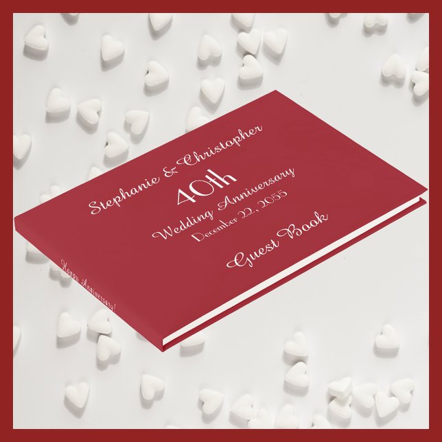 VÄLJ DIN FÄRG Ruby Röd 40-årsjubileumsfest Gästböcker (Skapare uppladdad)