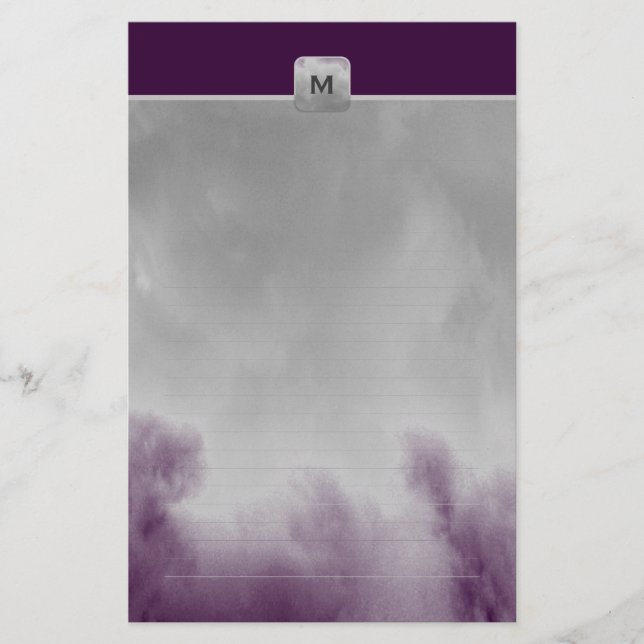 Välj din fodrade brevpapper för färgmonogramen (Framsida)