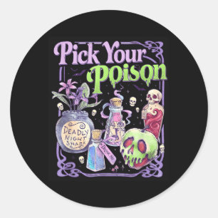 Välj din gift gotisk Halloween retro grafik Runt Klistermärke