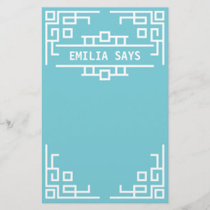 Välj din Retro geometriska gräns för färgart d Brevpapper