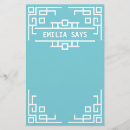 Välj din Retro geometriska gräns för färgart déco Brevpapper