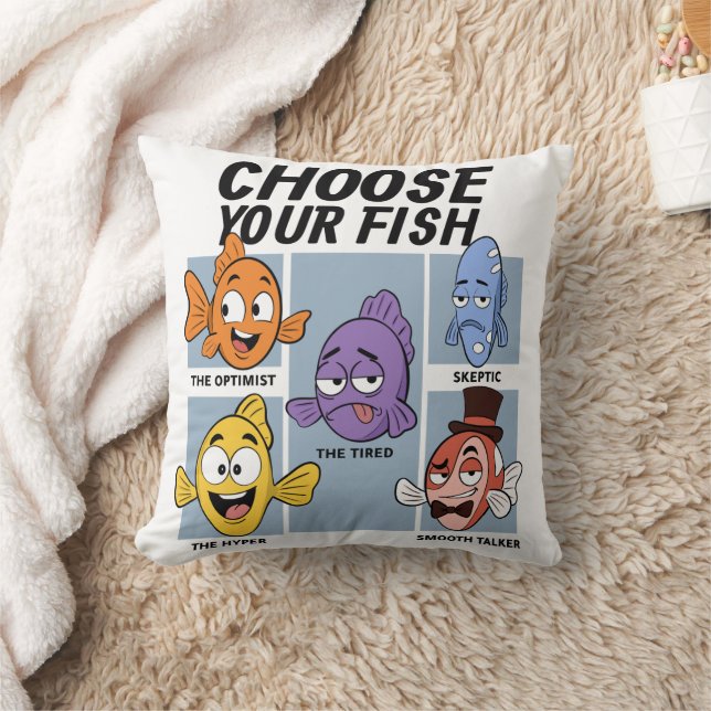Välj Din Roliga Fisk Kudde (Filt)
