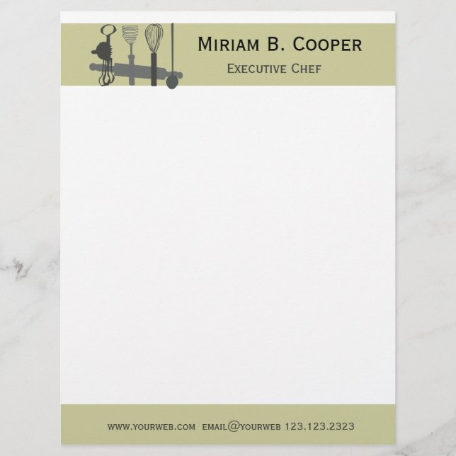 Välj din utöva kockprofessionell för vapen brevhuvud (Framsida)