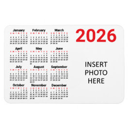 Välj dina egna färger 2026 Foto kalender Magnet