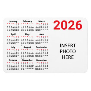 Välj dina egna färger 2026 Foto kalender Magnet