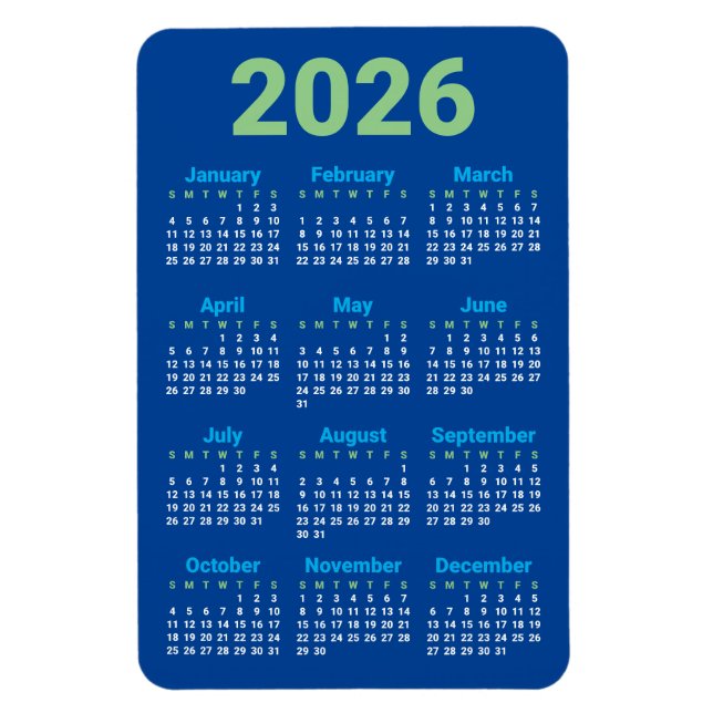 Välj dina egna färger | 2026 Kalender Magnet (Vertikal)