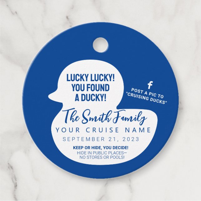 Välj ditt Färg Cruise Anka Gåvor Etiketter (Framsida)