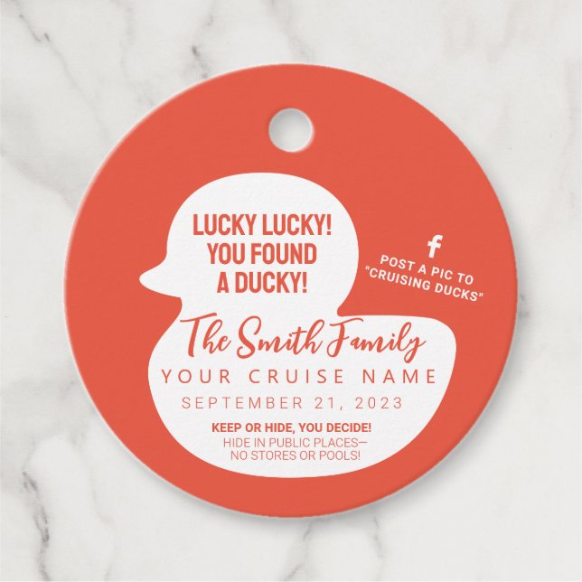 Välj ditt Färg Cruise Anka Gåvor Etiketter (Framsida)