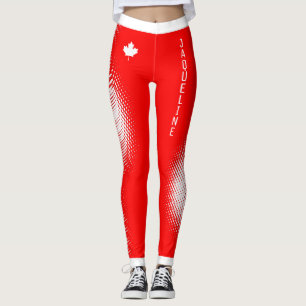 Välj DITT Färg / DITT namn Vit punkt Mönster Leggings