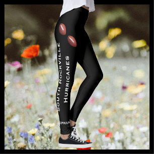 VÄLJ DITT FÄRG-fotbollslag med Namn Leggings