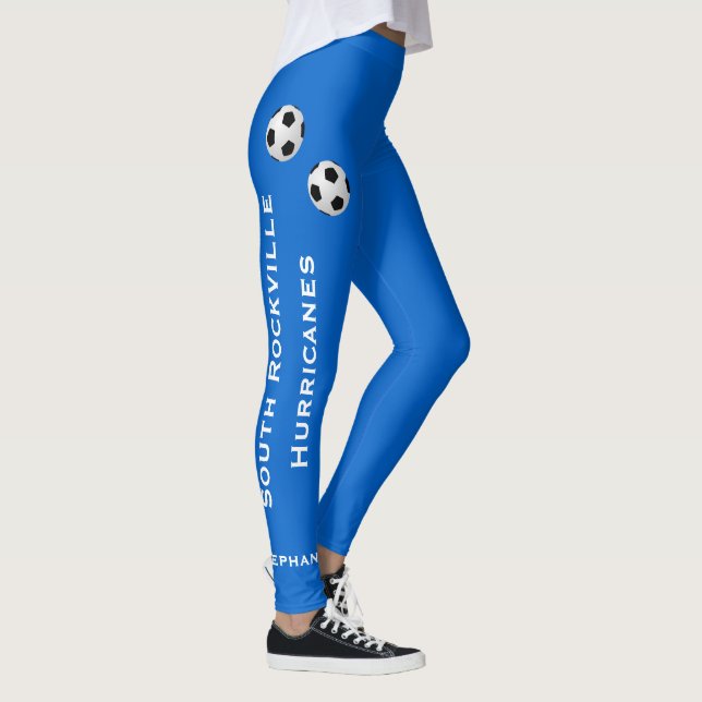 VÄLJ DITT FÄRG-fotbollslag tillsammans med Namn Leggings (Höger)