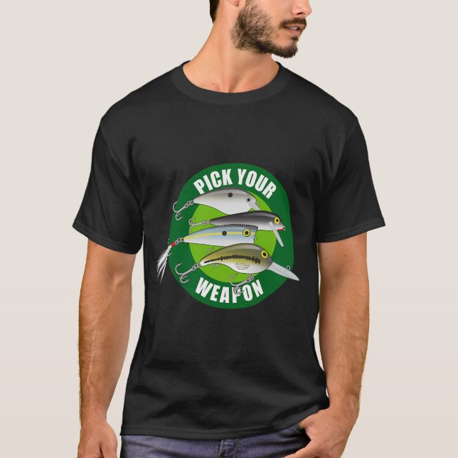 Välj Ditt Fiskedrag - Grönt på Grönt T Shirt (Framsida)