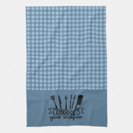 Välj ditt vapen - blå Buffalo-stift Kökshandduk