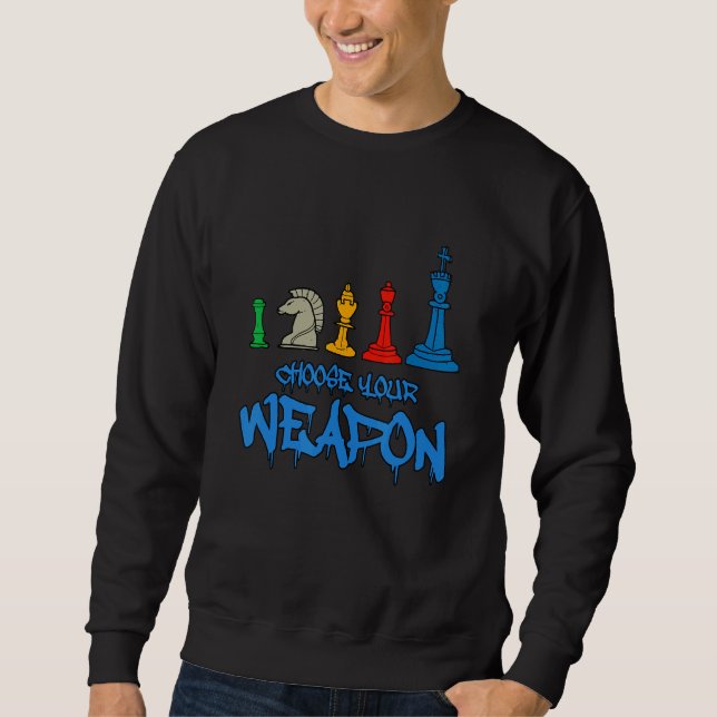 Välj ditt vapen Cool Schack Illustration Grafisk Lång Ärmad Tröja (Framsida)
