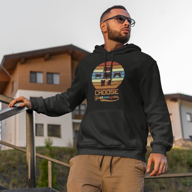Välj ditt vapen - Retro Gamer Hoodie (Skapare uppladdad)