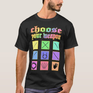 Välj ditt vapen, stickande snörpvaden t shirt