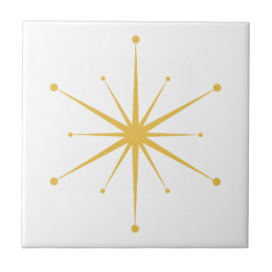 Välj egen Färg Retro Atomic Starburst Kakelplatta