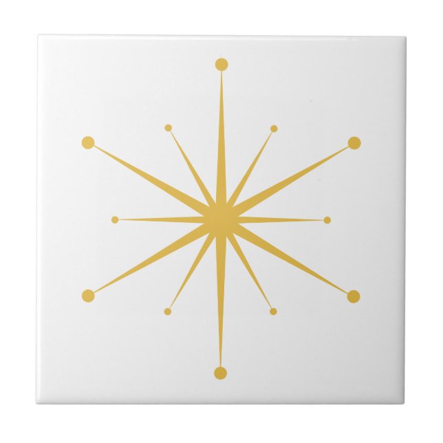 Välj egen Färg Retro Atomic Starburst Kakelplatta (Framsidan)