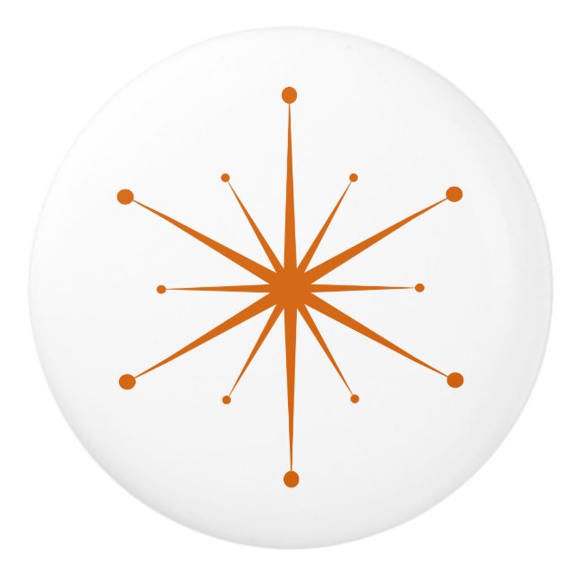 Välj egen Färg Retro Atomic Starburst Knopp (Framsidan)