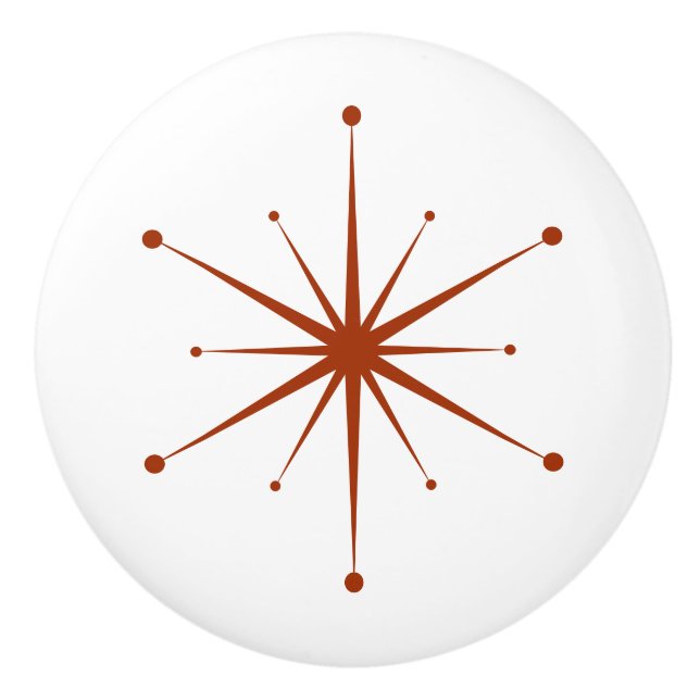 Välj egen Färg Retro Atomic Starburst Knopp (Framsidan)