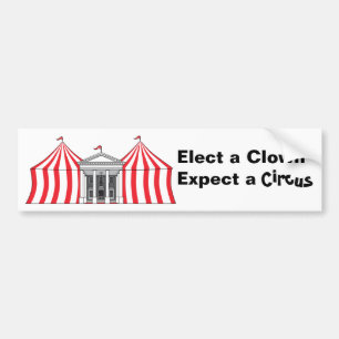 Välj en clown, förvänta dig en cirkusstötdekal bildekal