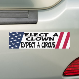 Välj en clown och förvänta en cirkus-klump bildekal