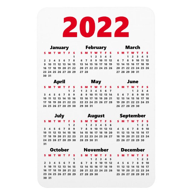 Välj en egen färg | 2022 Kalendermagnet Magnet (Vertikal)