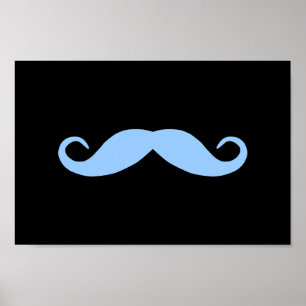 Välj en färg Mustasch på svart Poster