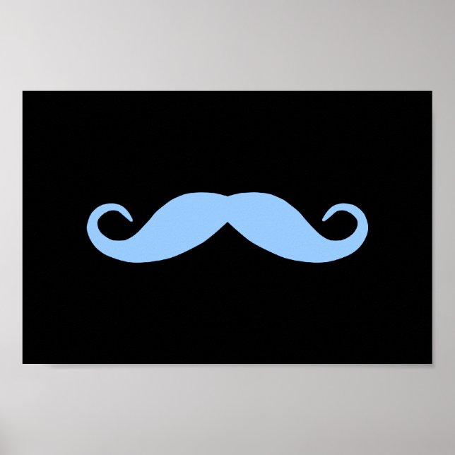 Välj en färg Mustasch på svart Poster (Framsidan)