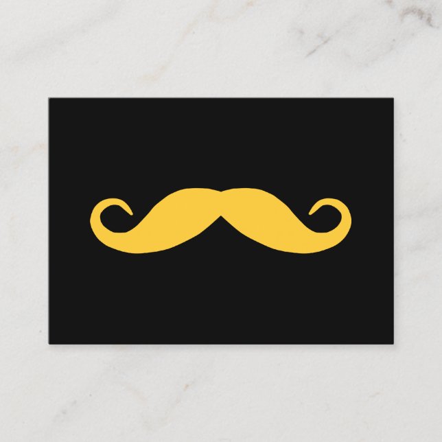 Välj en färg Mustasch på svart Visitkort (Framsida)