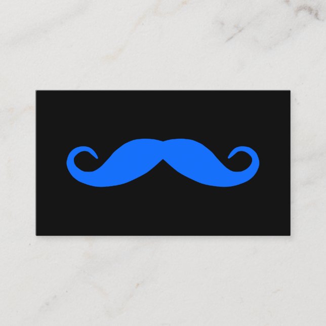 Välj en färg Mustasch på svart Visitkort (Framsida)