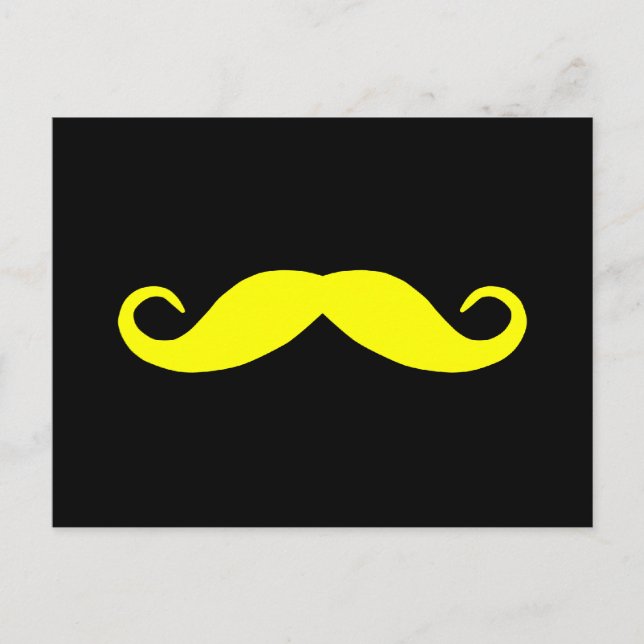 Välj en färg Mustasch på svart Vykort (Framsida)