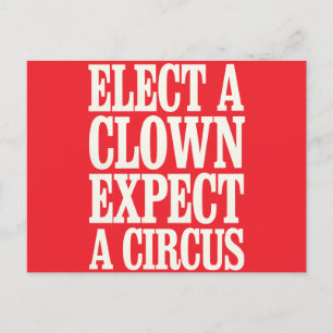 Välj en nära förväntan om en cirkus-antitrumppolit vykort