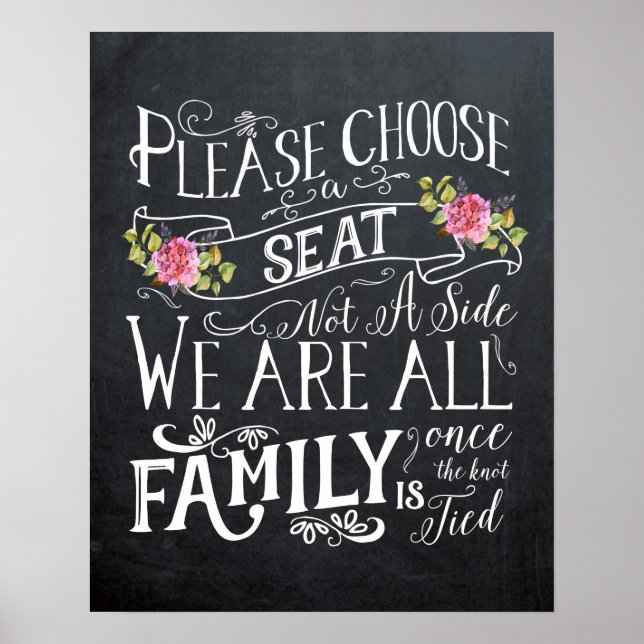 Välj en plats inte en sida skylt bröllopsfirande (Framsidan)