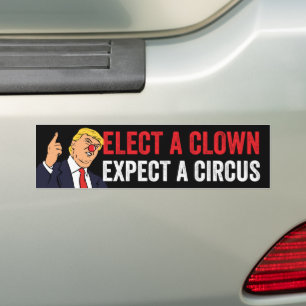 Välj en sluten förväntning på en cirkus-trump bildekal