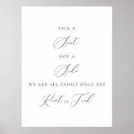 Välj en Stol Inte en Sida Bröllopsskylt Minimalist Poster