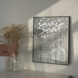 Välj En Stol Inte En Sida Bröllopsskylt Trä Mason Poster