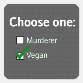 välj en vegan Sticker Lakan Fyrkantigt Klistermärke