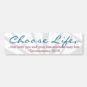 Välj ett liv med Bible Scripture ProLife Bildekal