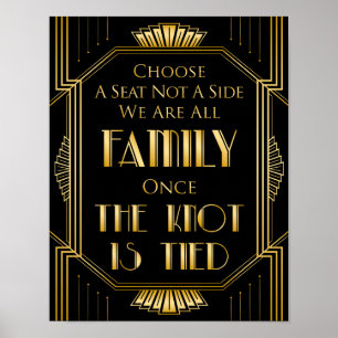Välj ett säte för Bröllop-tecken   Gatsby Art Deco Poster