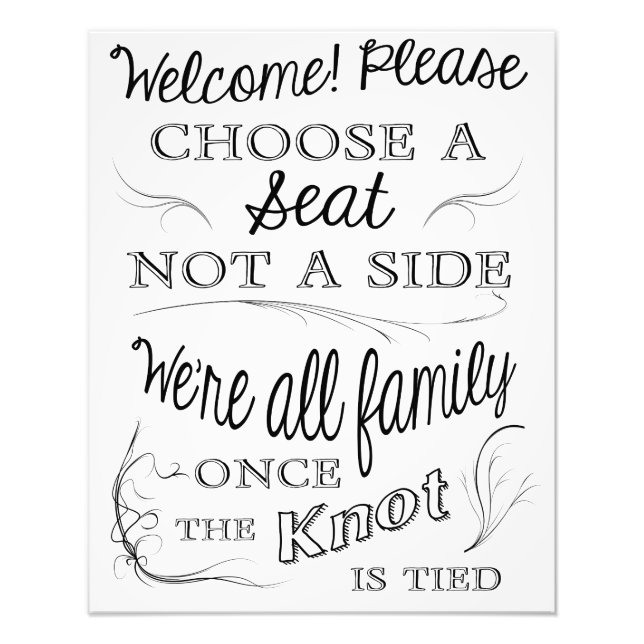 Välj ett säte och inte en sida fototryck (Framsidan)