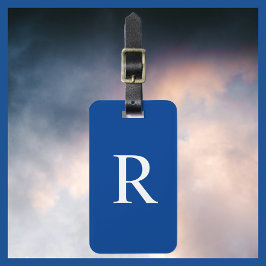 VÄLJ FÄRG eller Mörk blått monogramsymbol Bagagebricka