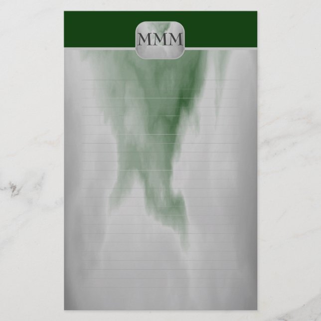 Välj Färg-monogrammets Bra-linjär mall Brevpapper (Framsida)