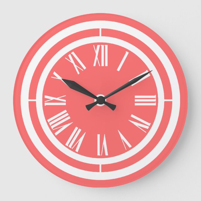 Välj Färg - vit latinska numreringsklocka Stor Klocka (Framsida)