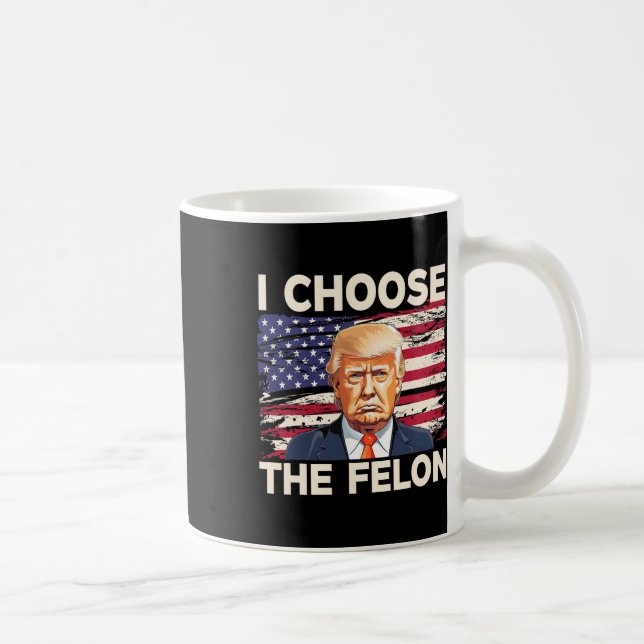 Välj felon Funny Pro Trump 2024 American Fla Kaffemugg (Höger)