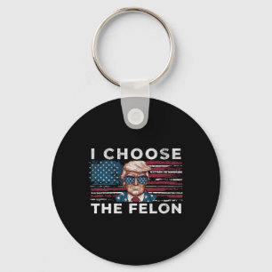 Välj Felon Funny Trump 2024 Republican Patri Nyckelring
