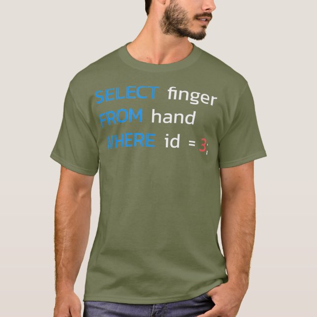 VÄLJ finger FRÅN HAND DÄR ID 3 SQL T Shirt (Framsida)